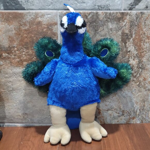 Build A Bear Peacock Plush Exotic Bird Retired Stuffed Animal Soft Toy Zoo 16" - Picture 1 of 14